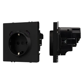 Фото #1 товара Механизм розетки с USB зарядкой SCT-NOBE-MUCC-SFPL-BK (230V, 16A) (Arlight, -)