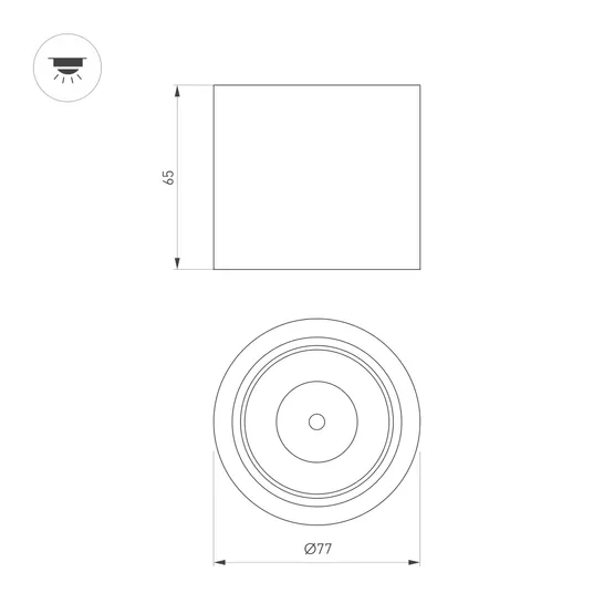 Фото #5 товара Светильник SP-DICE-R77-10W Warm3000 (WH, 24 deg, 230V) (Arlight, IP54 Металл, 5 лет)