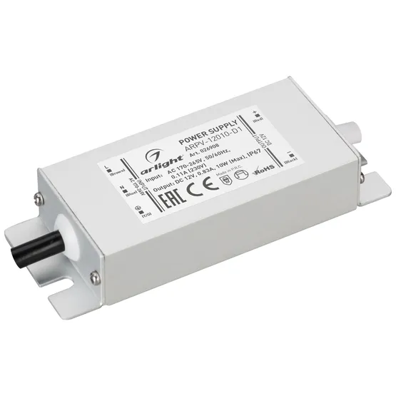 Фото товара Блок питания ARPV-12010-D1 (12V, 0.83A, 10W) (Arlight, IP67 Металл, 3 года)