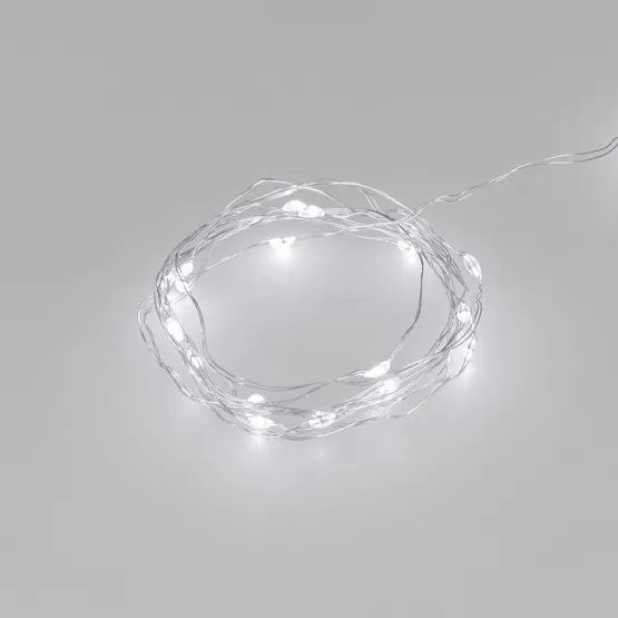 Фото товара Светодиодная гирлянда ARD-DEW-HOME-2000-CLEAR-20LED-STD White6000 (3V, Battery Pack) (Ardecoled, IP20)