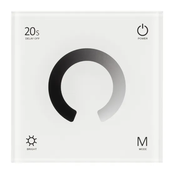 Фото #2 товара Панель SMART-P4-DIM-G-IN White (12-24V, 4x3A, Sens, 2.4G) (Arlight, IP20 Пластик, 5 лет)
