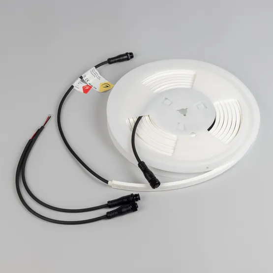 Фото #4 товара Светодиодная лента герметичная WAVE-SIDE-PU-A120-06x12mm 24V Warm2700 (8 W/m, IP68, 5m, wire x2) (Arlight, Вывод прямой, 3 года)