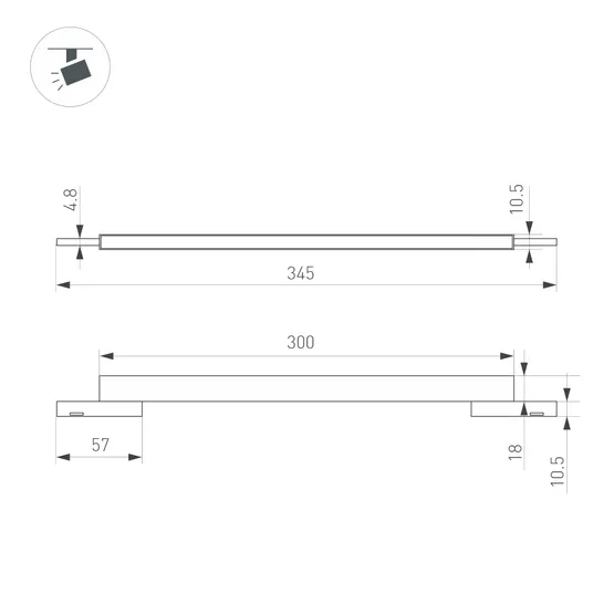 Фото #4 товара Светильник MAG-MICROCOSM-FLAT-L300-8W Warm3000 (BK, 100 deg, 24V) (Arlight, IP20 Металл, 3 года)