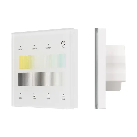 Фото товара INTELLIGENT ARLIGHT Сенсорная панель SMART-DALI-301-11-4G-3SC-DT8 Белая (230V, встраиваемая, 2.4G) (IARL, IP20 Пластик, 5 лет)