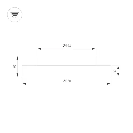 Фото #2 товара Светильник SP-ESTELY-R350-30W Warm3300-MIX (WH, 80 deg, 230V, TRIAC) (Arlight, IP20 Металл, 5 лет)