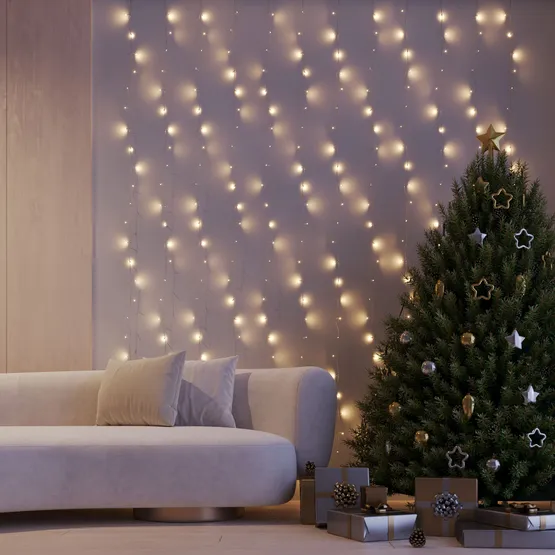 Фото #4 товара Светодиодная гирлянда ARD-CURTAIN-HOME-2000x2500-CLEAR-300LED Warm (230V, 12W) (Ardecoled, IP20)