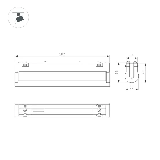 Фото #2 товара Светильник MAG-VIBE-LASER-TURN-L209-12W Warm3000 (BK, 24 deg, 48V) (Arlight, IP20 Металл, 5 лет)