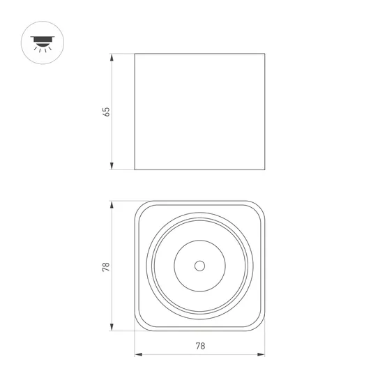 Фото #5 товара Светильник SP-DICE-S78x78-10W Warm3000 (BK, 24 deg, 230V) (Arlight, IP54 Металл, 5 лет)