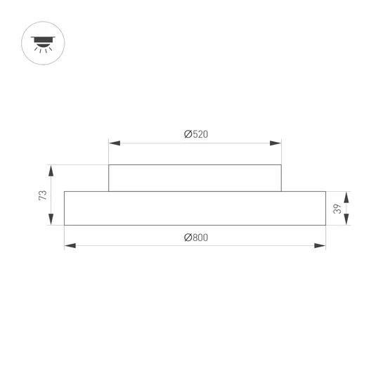 Фото #2 товара Светильник SP-ESTELY-R800-60W Warm2700 (WH, 80 deg, 230V, TRIAC) (Arlight, IP20 Металл, 5 лет)