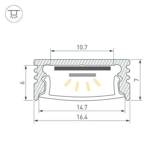 Фото #3 товара Профиль SL-SLIM-H7-2000 ANOD (Arlight, Алюминий)