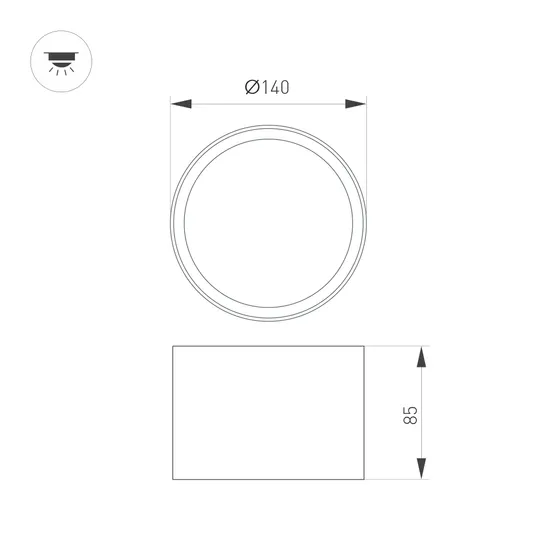 Фото #2 товара Светильник SP-BISCOTTO-R140-15W Warm3300-MIX (BK, 80 deg, 230V) (Arlight, IP54 Металл, 5 лет)