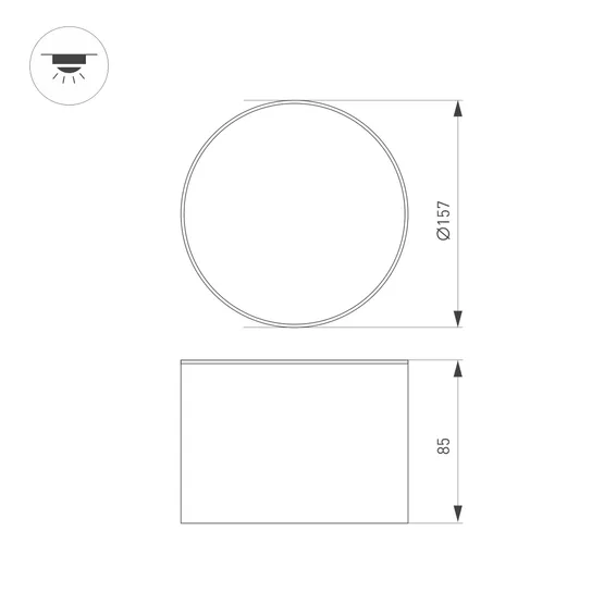 Фото #3 товара Светильник SP-CYLINDO-R160-18W Warm3000 (BK, 110 deg, 230V) (Arlight, IP54 Металл, 3 года)